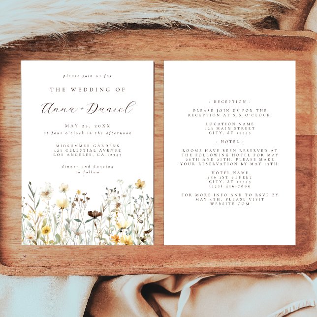 Rustic Wildflower All in One Wedding Invitation (Creator Uploaded)