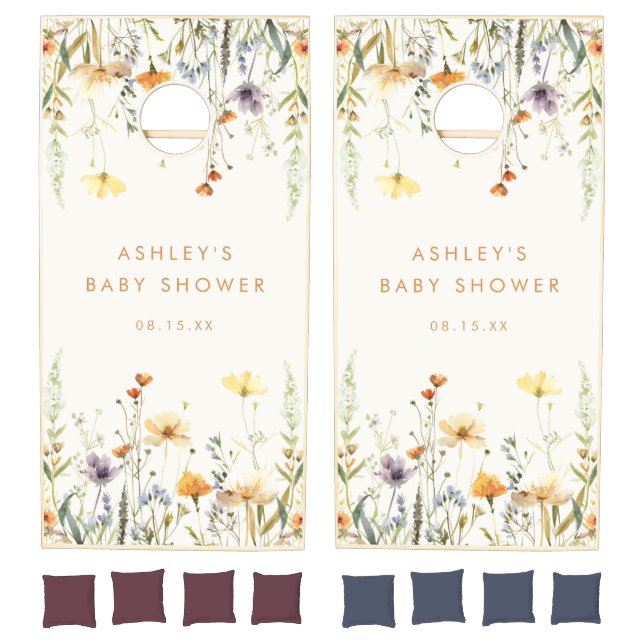 Rustic Wildflower Baby Shower Cornhole Set (Set)