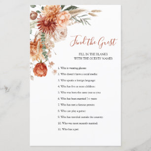Rustic Wildflower Baby Shower Find The Guest Game