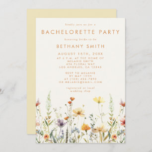 Rustic Wildflower Bachelorette Party Invitation