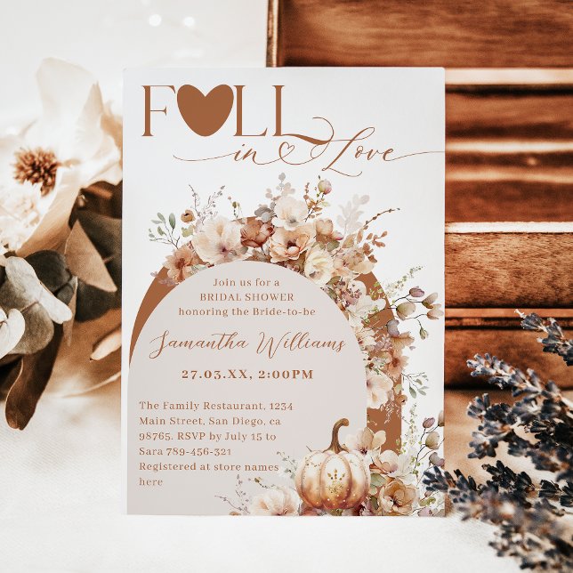 Rustic WildFlower Boho Fall Bridal Shower Invitation (Creator Uploaded)