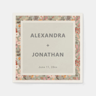 Rustic Wildflower Botanical Couples Shower Custom Napkins
