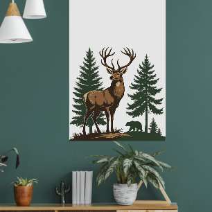 Rustic Wildflower Botanical Poster