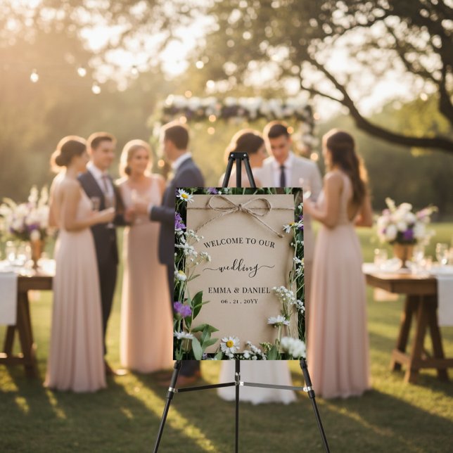Rustic Wildflower Botanical Wedding Welcome sign (Creator Uploaded)