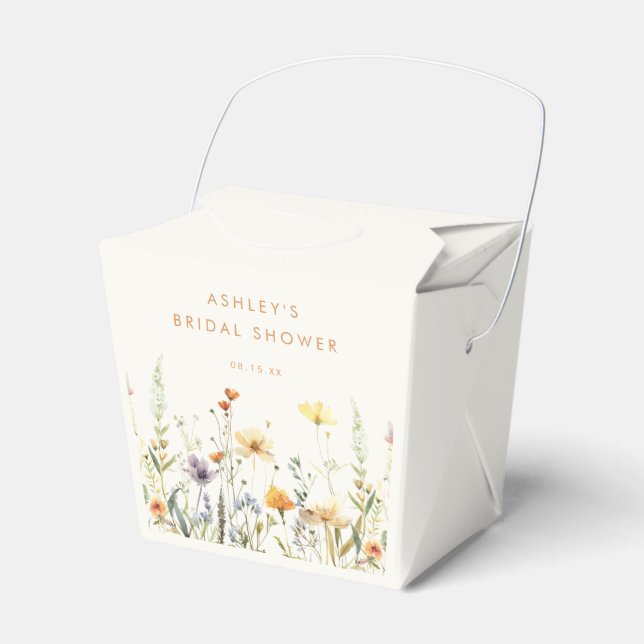 Rustic Wildflower Bridal Shower Favor Boxes (Front Side)