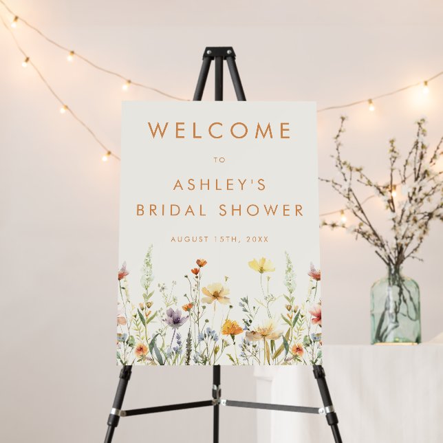 Rustic Wildflower Bridal Shower Foam Board (In Situ (Stand))