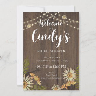 Rustic Wildflower Bridal Shower Invitation