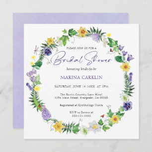 Rustic Wildflower Bridal Shower Invitation