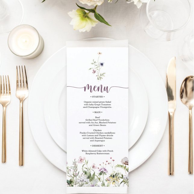 Rustic Wildflower Bridal Shower Menu (Creator Uploaded)
