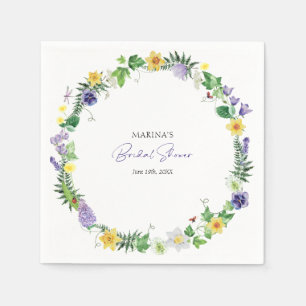Rustic Wildflower Bridal Shower Napkins