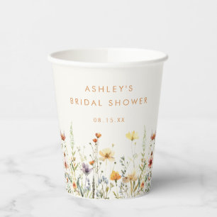 Rustic Wildflower Bridal Shower Paper Cups