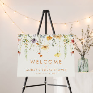 Rustic Wildflower Bridal Shower Welcome Foam Board