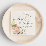 Rustic Wildflower Bride to Bee Bridal Shower Napkins<br><div class="desc">Custom-designed bridal shower party paper napkins featuring elegant rustic watercolor wildflower design.</div>