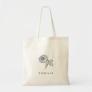 Rustic Wildflower Bridesmaid Name Tote Bag