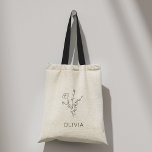 Rustic Wildflower Bridesmaid Name Tote Bag<br><div class="desc">This lovely rustic style bridesmaid tote bag with sketched floral wildflower bouquet and the bridesmaid's name will be great for thank you gifts or favors from the bride and for bachelorette weekend.</div>