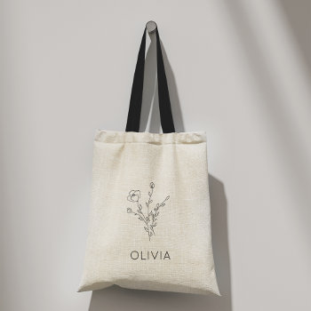 Rustic Wildflower Bridesmaid Name Tote Bag by hard_soft_decor at Zazzle