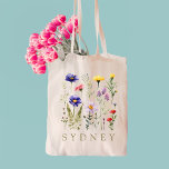 Rustic Wildflower Bridesmaid Name  Tote Bag<br><div class="desc">Rustic Wildflower Bridesmaid Name Tote Bag
Personalized tote bags are perfect for yourself,  or as a gift! These are also the perfect bride's gift or proposal gift.</div>