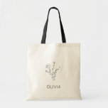Rustic Wildflower Bridesmaid Name Tote Bag<br><div class="desc">This lovely rustic style bridesmaid tote bag with sketched floral wildflower bouquet and the bridesmaid's name will be great for thank you gifts or favors from the bride and for bachelorette weekend.</div>