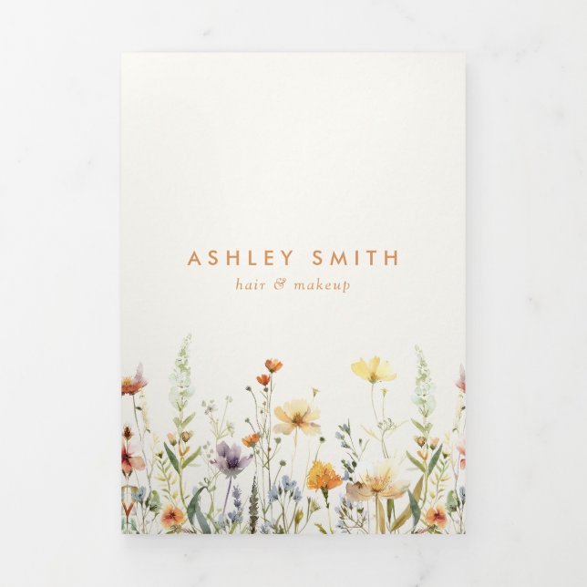 Rustic Wildflower Brochure Tri-Fold Program (Cover)