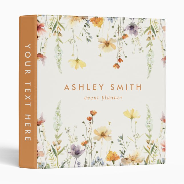 Rustic Wildflower Business 3 Ring Binder (Front/Spine)
