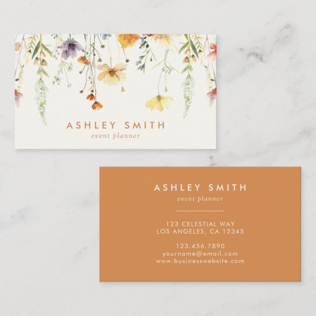 Rustic Wildflower Business Card (Front/Back)