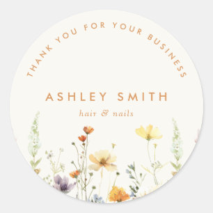 Rustic Wildflower Classic Round Sticker