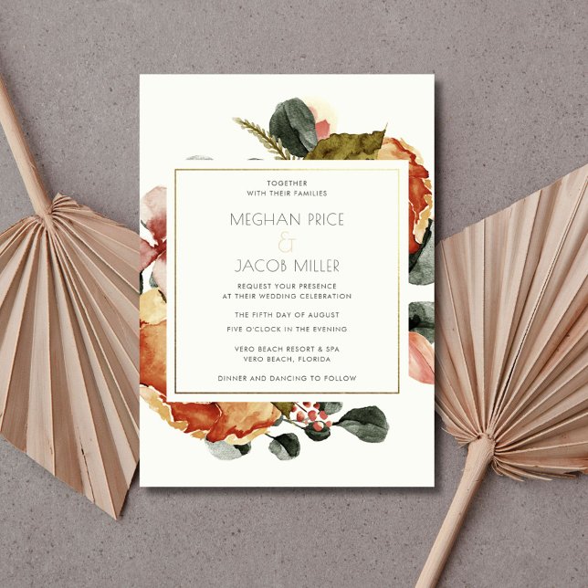 Rustic Wildflower Fall Floral Wedding Invitation (Rustic Wildflower Fall Floral Wedding Invitation)