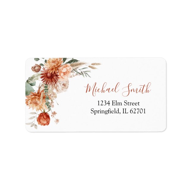 Rustic Wildflower Fall in Love Baby Shower Address Label (Front)