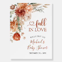 Rustic Wildflower Fall in Love Baby Shower Welcome