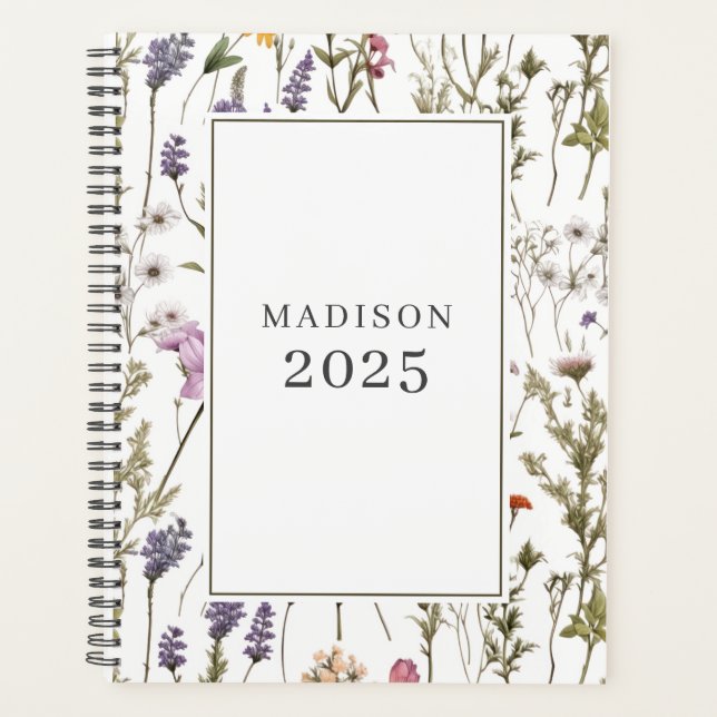 Rustic Wildflower Floral Botanical 2025 Planner (Front)