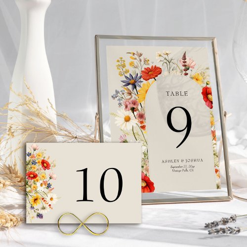 Rustic Wildflower Floral Wedding Bold Table Number