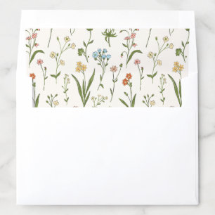Rustic Wildflower Floral Wedding Envelope Liner