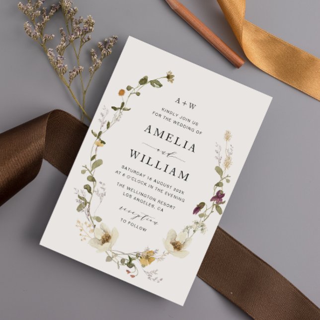 rustic wildflower floral wedding invitation (Creator Uploaded)