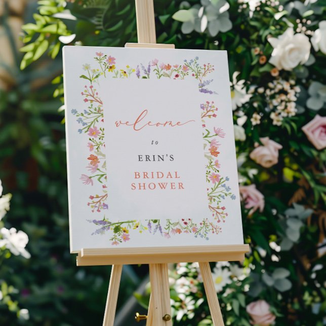 Rustic Wildflower Frame Bridal Shower Welcome Foam Board (Creator Uploaded)
