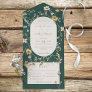 Rustic Wildflower Frame Emerald Green Dinner All In One Invitation