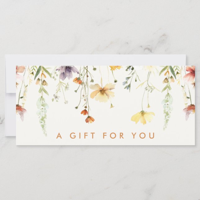 Rustic Wildflower Gift Certificate (Front)