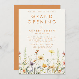 Rustic Wildflower Grand Opening Invitation
