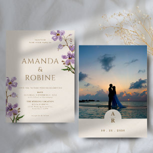 Rustic Wildflower Lavender Wedding Invitation