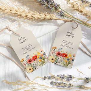Rustic Wildflower Let Love Grow Wedding Favor Gift Tags