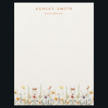 Rustic Wildflower Letterhead<br><div class="desc">This design combines elegance and whimsy,  pairing minimal modern text with a row of delicate watercolor wildflowers. Personalize with your name and business info.</div>