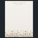 Rustic Wildflower Letterhead<br><div class="desc">This design combines elegance and whimsy,  pairing minimal modern text with a row of delicate watercolor wildflowers. Personalize with your name and business info.</div>