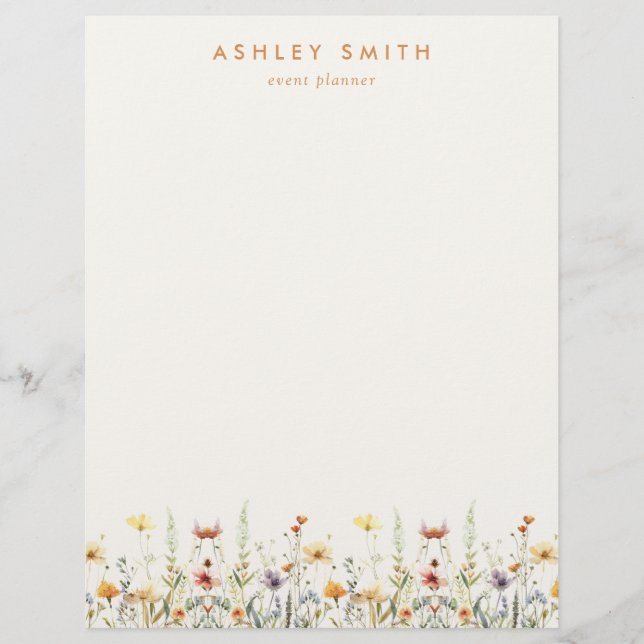 Rustic Wildflower Letterhead (Front)