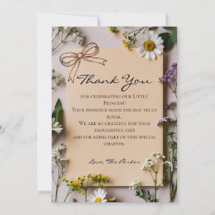 Rustic Wildflower Little Princess Baby Shower Thank You Card