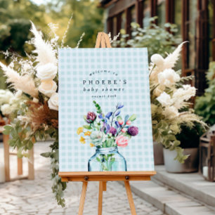 Rustic Wildflower Mason Jar Baby Shower Sign