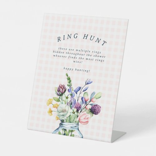 Rustic Wildflower Mason Jar Bridal Ring Hunt Game Pedestal Sign