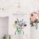Rustic Wildflower Mason Jar Bridal Shower Sign<br><div class="desc">Rustic Wildflower Mason Jar Picnic Bridal Shower Sign</div>