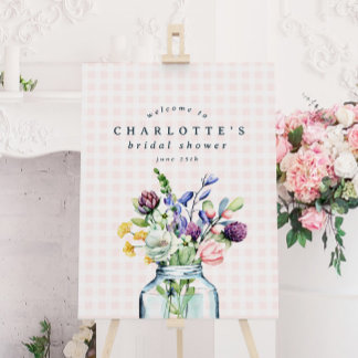 Rustic Wildflower Mason Jar Bridal Shower Sign