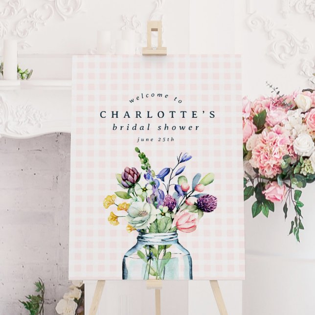 Rustic Wildflower Mason Jar Bridal Shower Sign (Creator Uploaded)