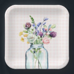 Rustic Wildflower Mason Jar Picnic Bridal Shower Paper Plates<br><div class="desc">Rustic Wildflower Mason Jar Picnic Bridal Shower Paper Plates</div>