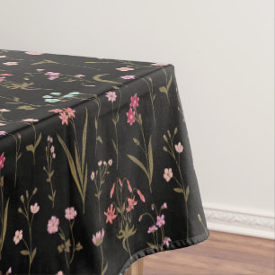 Rustic Wildflower Meadow Hand Drawn Multicolored Tablecloth